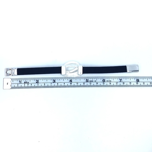 Leather Geometric Bracelet Bangle Clasp Blue - Picture 4 of 8